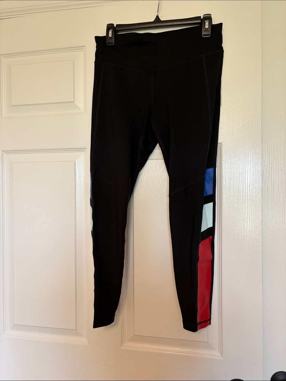 GAP Black Performance Leggings with Subtle Cream Logo